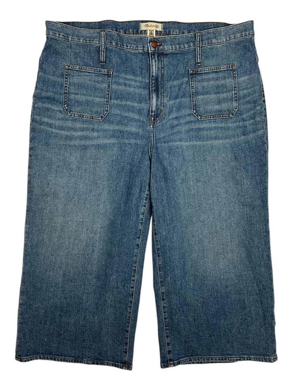 Madewell Petite Wide Leg Crop Jeans 36P Chesney Wash High Rise